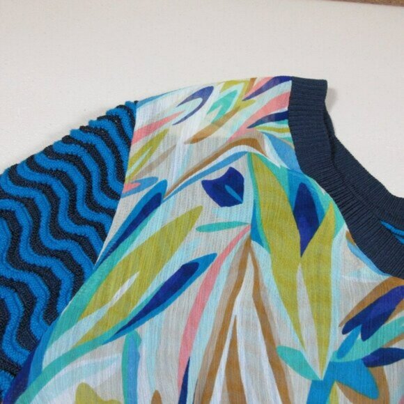 Missoni Target womens colorful geometric Mixed Media sheer vneck top XL EUC - Picture 4 of 4